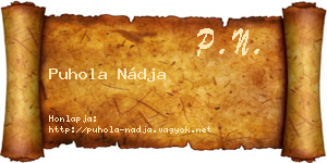 Puhola Nádja névjegykártya